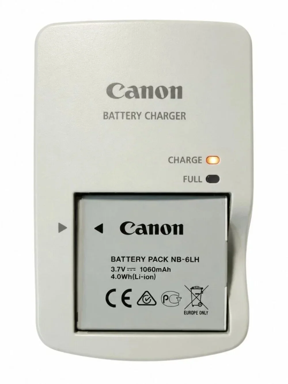 Canon CB-2LY Battery Charger w/ NB-6LH Battery Untested Battery Works